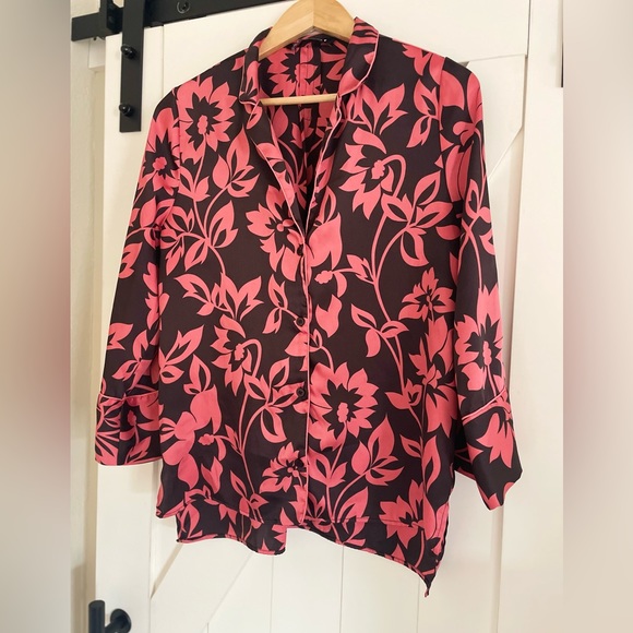 Zara Floral Pajama Style Blouse - Picture 5 of 7